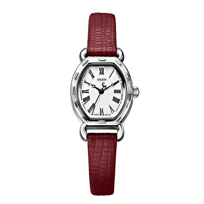JULIUS นาฬิกาข้อมือผู้หญิง สายหนัง #สีแดง (JA-544B)