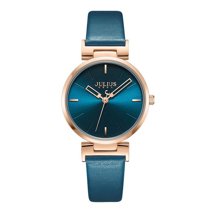 JULIUS Women's Wrist Watches Leather Band #Turquoise Blue (JA-1271C)